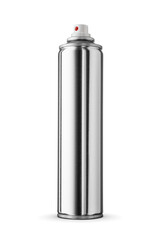 Metal aerosol spray dispenser isolated on white background.