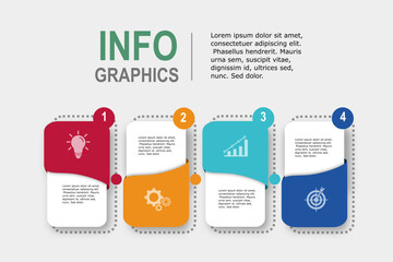 Infographic template for business plan ,strategy, roadmap. 4 Steps Modern Timeline diagram with graphs and business icon, presentation vector infographics