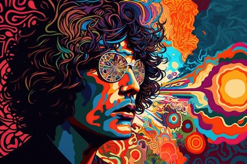 illustration, psychedelic, generative ai