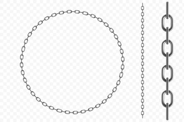 Round frame made of metal chain