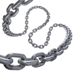 Foto op Plexiglas 3d illustration of metal chain on isolated white background © dmitrymirror