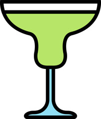 Alcohol cocktail icon. Martini or Margarita cocktail vector icon in flat style.