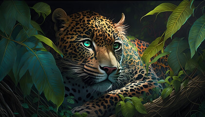 portrait of a leopard Generative AI