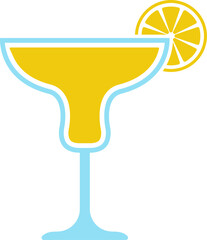 Alcohol cocktail icon. Martini or Margarita cocktail vector icon in flat style.