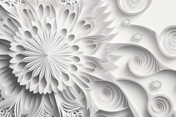 Abstract flowers and leaf background. Generative AI