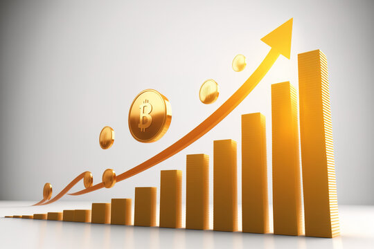 Bitcoin bullish chart, crypto coin, cryptocurrency concept. Generate by AI