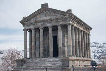 Fototapeta premium Old temple. The pagan temple of Garni in Armenia. Sights of Armenia