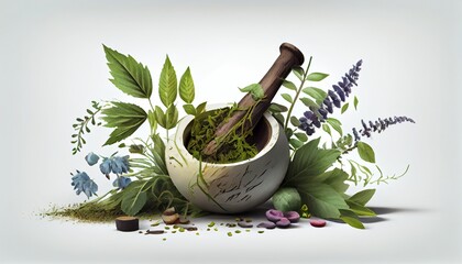 Herbal medicine concoction. Generative AI, Generative, AI - obrazy, fototapety, plakaty