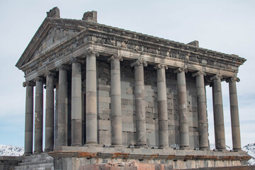 Obraz premium Old temple. The pagan temple of Garni in Armenia. Sights of Armenia