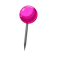 attach push pin cartoon vector illustration