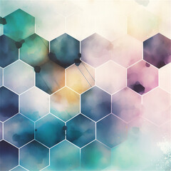 Fototapeta premium Watercolour shapes of blue yellow tints