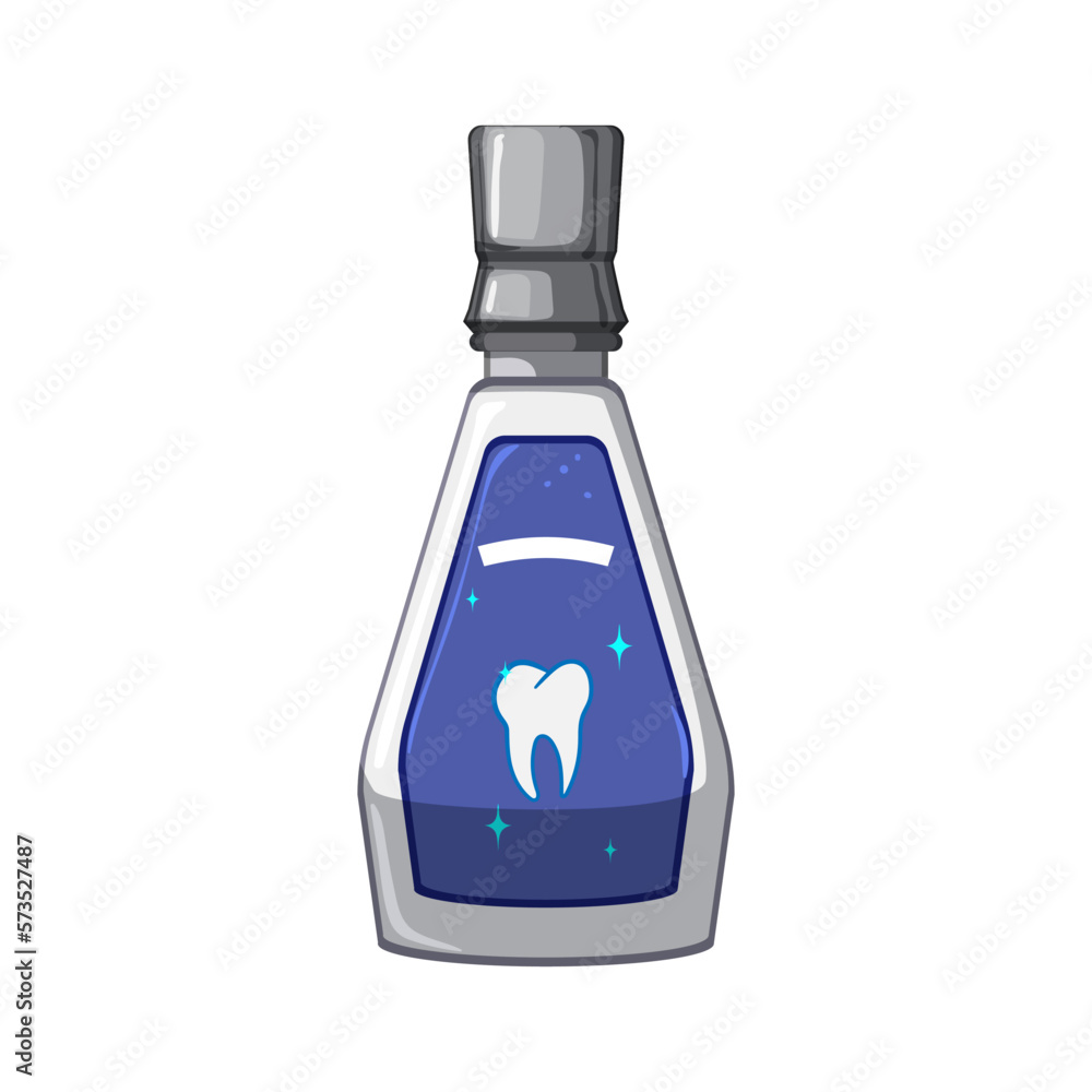 Poster fresh mouthwash cartoon vector illustration