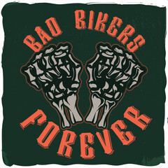 A skeleton's hand and a phrase