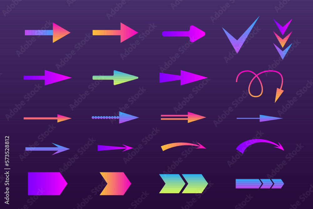 Poster arrow line minimalist graphic shape element label icon