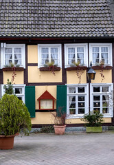 Fototapeta na wymiar Colorful houses in the historic center of Lippstadt Germany 