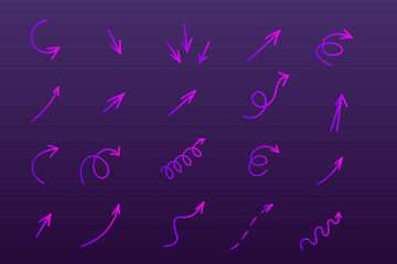 Arrow Line Minimalist Graphic Groovy Funny Bright Gradient Colored Shape Element Label Icon