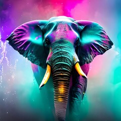 Colorful Elephant.
AI generated art.