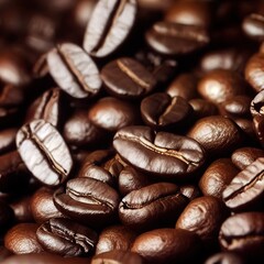 Roasted Coffee Beans: A Close-Up Look. Generative AI