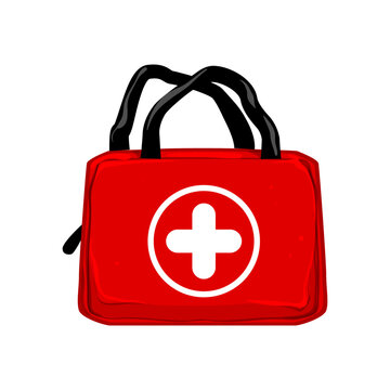 care first aid kit cartoon vector illustration
