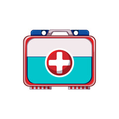 medicine first aid kit cartoon vector illustration
