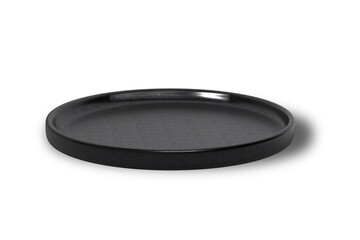 Blank black tray mockup isolated on white background. 3d rendering	