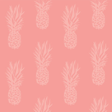 Vector pastel pineapples seamless pattern background. Perfect for fabric, scrapbooking and wallpaper projects. 