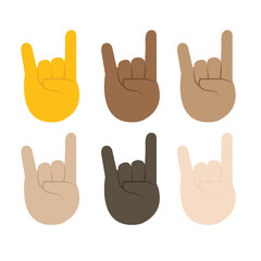 Obraz premium Sign of the Horns Rock on hand vector emoji