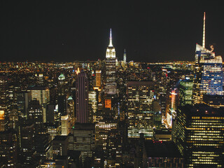 Fototapeta na wymiar ニューヨーク　トップオブザロックの夜景
