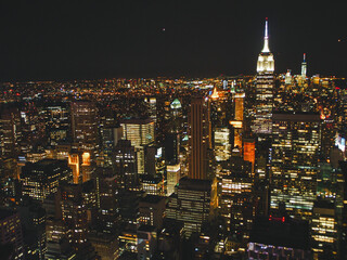 Fototapeta na wymiar ニューヨーク　トップオブザロックの夜景