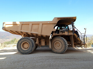 Big industrial mining quarry dumper truck
