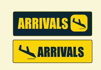 Airport Departures sign, Arrivals sign, Departures Arrivals 