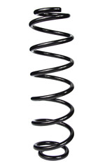 Car spare part. Large metal spring on white background. cushioning spring over white background, auto spare parts. automotive suspension springs on a white background