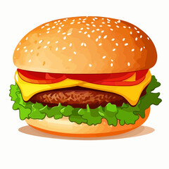 hamburger isolated on white background