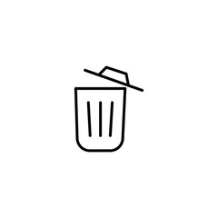 Recycle bin line icon. Trash can, Dumpster icon vector illustration