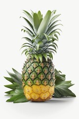 Pineapple on white background. Healthy food concept generative ai