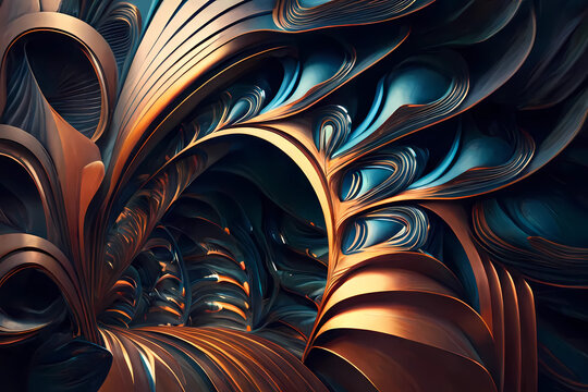 Abstract background with fractal spirals. Calming, surreal wallpaper. High resolution, high quality image.