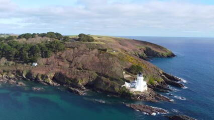 St Antonys head cornwall england uk from the air drone aerial 
