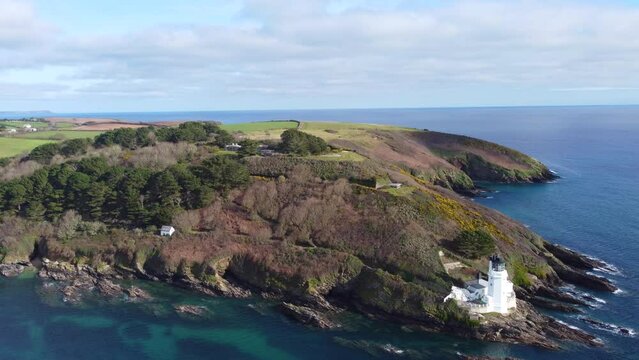 St Antonys head cornwall england uk from the air drone aerial 
