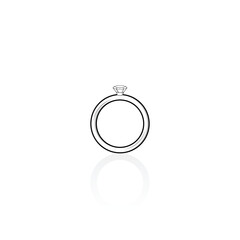 Diamond ring icon isolated vector graphics