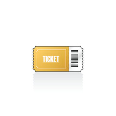Gold ticket isolated vector graphics