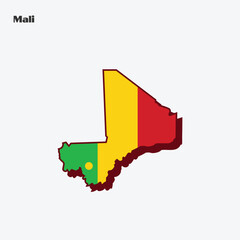 Obraz premium Mali Country Flag Map Infographic