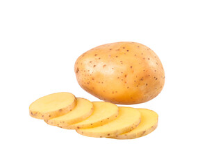 Sliced potatoes on transparent png
