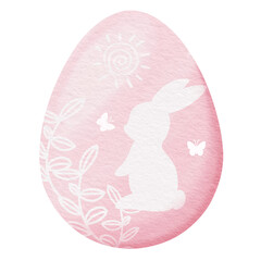 Pink Watercolor easter egg. 