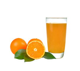 Glass of  orange juice  on  transparent png