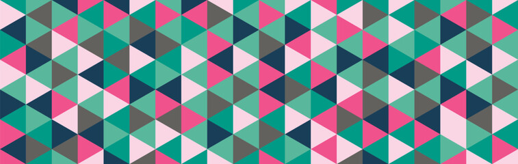 Abstract geometric seamles pattern with triangles. Colorful vector background	