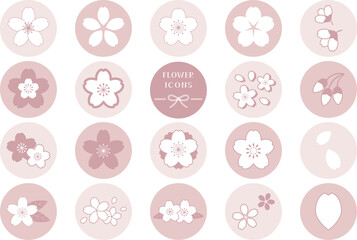 桜のアイコン　イラスト素材セット / vector eps