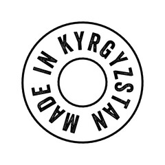 Made in Kyrgyzstan text emblem stamp, concept background