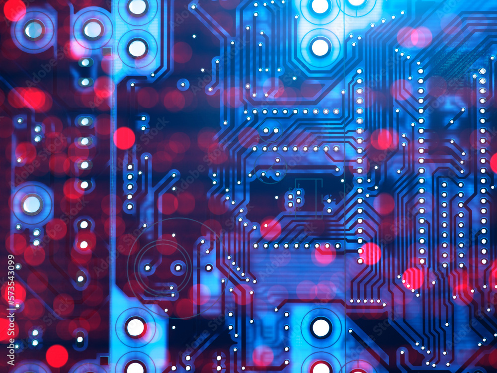Poster digital board. computer board close-up. fragment blank for manufacture of pcb. concept production of