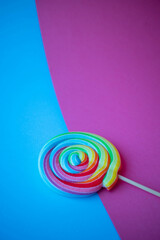 colorful lollipop on bright background