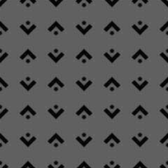 Vector. Grey, black and white abstract geometric seamless pattern. Background of angle brackets, dots. Packaging paper design, textile printing, web design, cover, advertising and printing products.